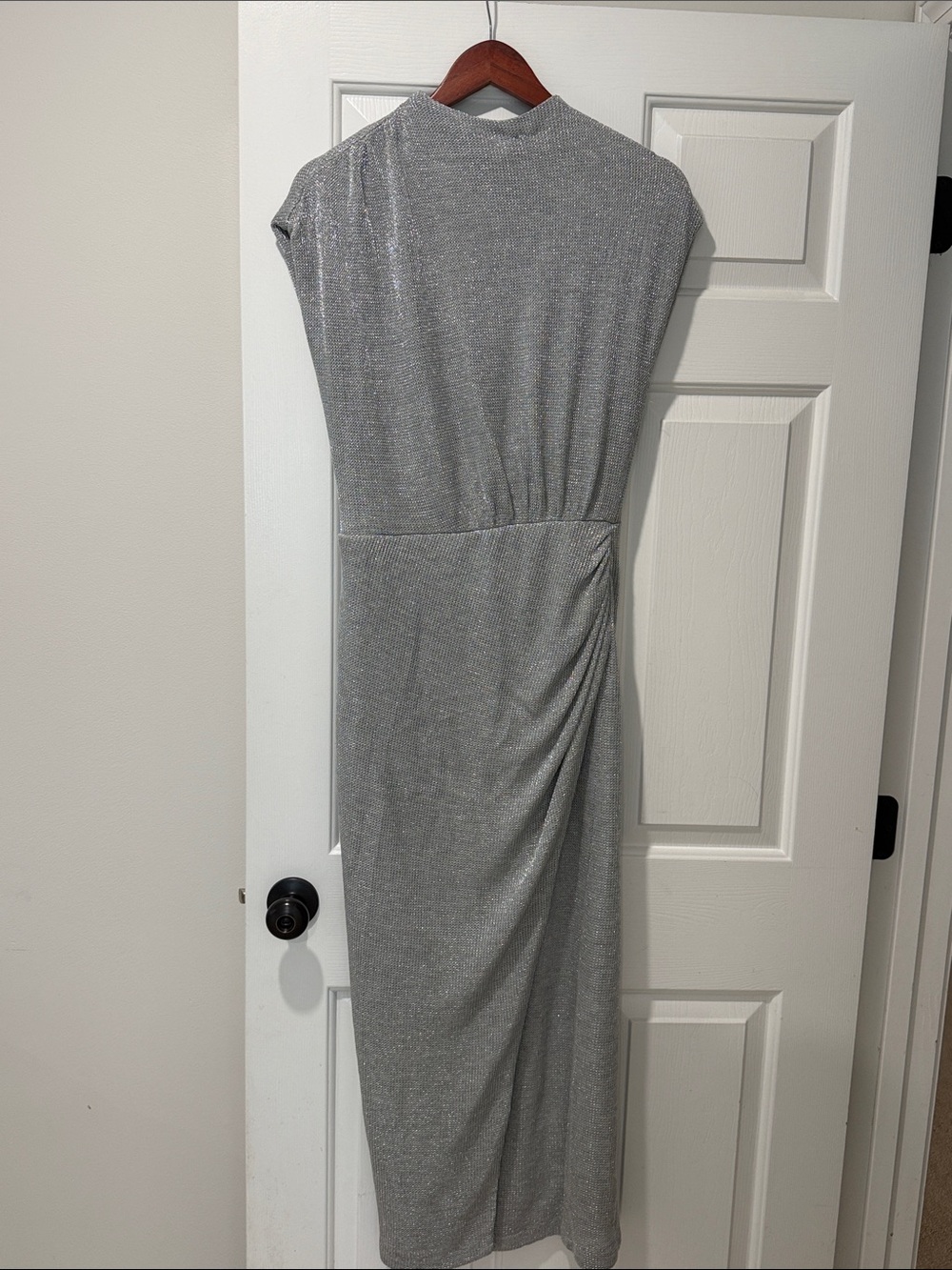 SAYLOR Silver Sparkle Midi Dress